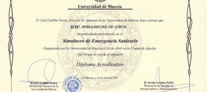AGRADECIMIENTO UNIVERSIDAD DE MURCIA