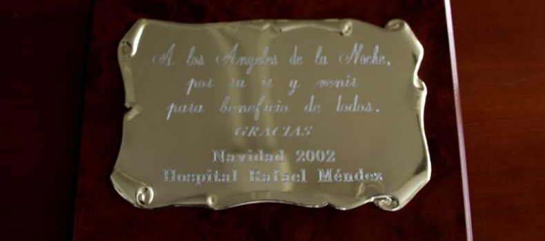 AGRADECIMIENTO DEL HOSPITAL Dr. RAFAEL MENDEZ